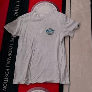 white and blue Vans T shirt